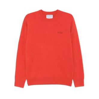 MC2 Saint Barth Round-neck Knitwear, male, Orange, S, Round-neck Knitwear