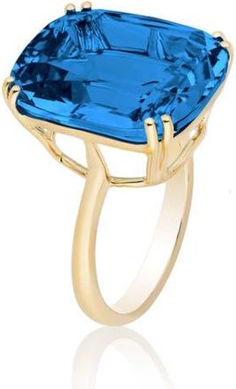 Goshwara Gossip Cushion Cut Cocktail Ring in London Blue Topaz at Nordstrom, Size 7