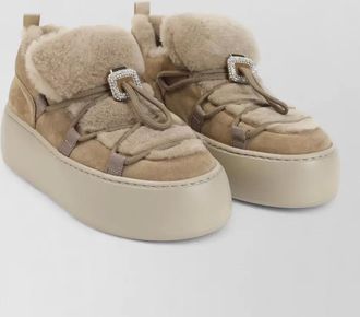 Roger Vivier suede leather crystal-embellished slip-on sneakers