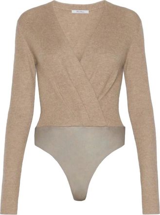 Max Mara Gelato Bodysuit - Dames - Tops - Beige - Maat: S Kasjmier