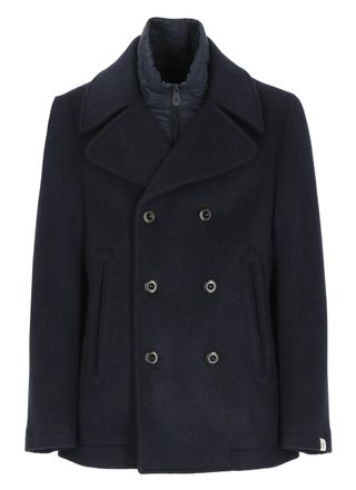 Peuterey Blue Pitloch Double-Breasted Wool Coat