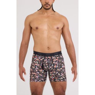 Saxx Quest Quick Dry Mesh Boxer Briefs in Adobe Zoo-Black at Nordstrom, Size Xx-Large