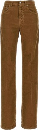 Saint Laurent Clyde Pants - Dames - Straight fit broeken - Bruin - W28 - Katoen - Broeken