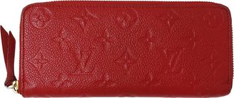 Louis Vuitton Cerise Red Color Monogram Empreinte Long Wallet (Bi-Fold) (Pre-Owned)