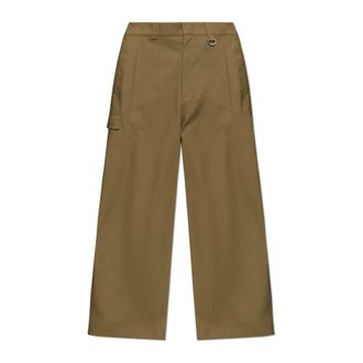 Balenciaga Katoenen broek met wijde pasvorm - Heren - Broeken - Groen - Maat: XL Katoen