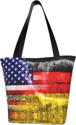 AOOEDM Vintagean American Flag Tote Bag Women Capacity Shoulder Grocery Shopping Bags