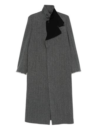 Yohji Yamamoto panelled coat - women - Fabric - 1 - Grey