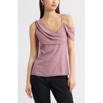 Open Edit Drape Scarf Top in Purple Wistful at Nordstrom, Size Xx-Small