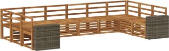 vidaXL Conjunto De Sof&aacute;s De Exterior 10 Uds. Natural Vidaxl
