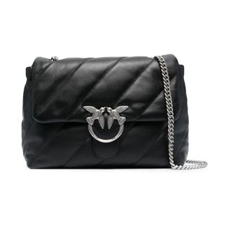 Pinko Big Love Bag Puff Maxi Quilt - Dames - Schoudertassen - Zwart - ONE Size - Leer - Tassen