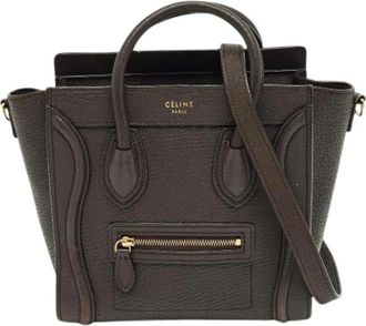 Celine Pre-owned Nano Luggage Tote - Dames - Vintage Mini Tas - Grijs - ONE Size - Leer - Vintage