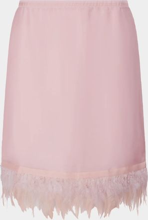 Staud Lark Silk Feather-Hem Mini Skirt