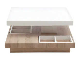 VENTE-UNIQUE.COM Mesa de centro madera color natural claro, blanco