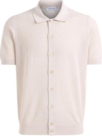 Gran Sasso Camicia - Heren - Korte mouwen Overhemden - Beige - L - Overhemden