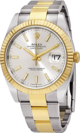 Rolex Datejust 41 Silver Dial Steel and 18K Yellow Gold Oyster Mens Watch 12633SSO