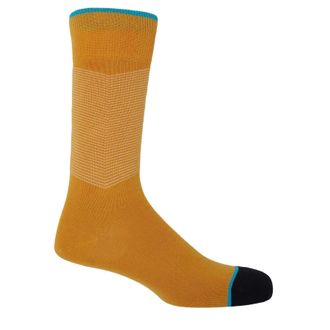 Peper Harow Chevron Mens Socks - Amber