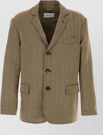 Ferragamo embroidered linen blend blazer
