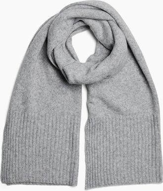 Pieces Womens Ribbed Knit Scarf - Grey - Size: ONE size