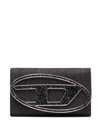 Diesel 1DR glitter-detail wallet - Black
