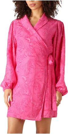 Notre-V NV-Fortune Mini Jurk - Dames - Wikkelkleedje - Roze - M - Polyester - Kleedjes