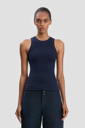 Victoria Beckham Rib Tank In Navy XS
