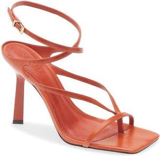 Schutz Amalfi Ankle Strap Sandal in Orange Clay at Nordstrom, Size 10.5