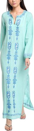Sail to Sable Embroidered Linen-Blend Caftan
