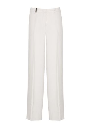 PESERICO Ivory Ribbed Velvet Formal Pants