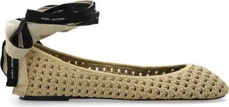 Marc Jacobs Schoenen, Dames, Beige, 41 EU, Leer, Crochet Lace Up Ballerina