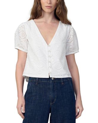 Joe's The Halle Short Sleeve Eyelet Blouse