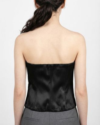 Brunello Cucinelli Strapless Structured Bustier Top - Black