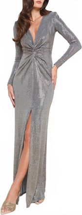L'agence Rosetta Gown In Silver