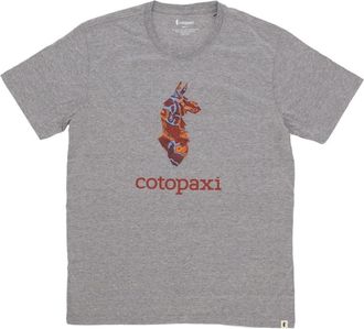 Cotopaxi Lama Print T-shirt Heather Gray Heren - Heren - T-shirts - Grijs - L - Katoen - Tops