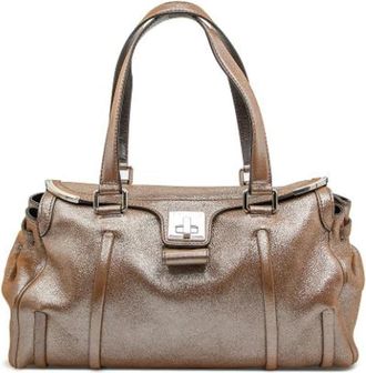 Celine Pre-owned Handbags, female, Brown, Size: ONE SIZE Pre-owned Vintage Leather Handbag