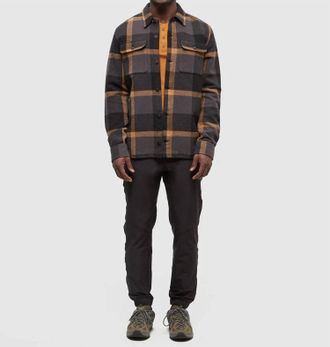 tentree Woodford Flannel Jacket In Graphite Plaid