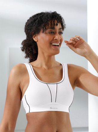 Swegmark Sport-BH SWEGMARK OF SWEDEN, Damen, Gr. 100, Cup B, weiss (wei&szlig;), 55% Polyamid, 35% Polyester, 10% Elasthan, BHs Sport-BH