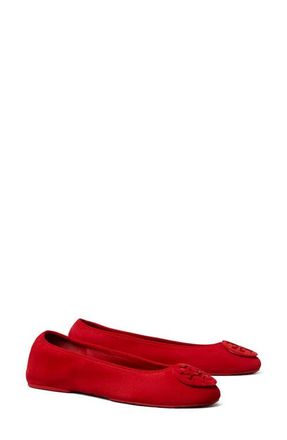 Tory Burch Reva Travel Ballet Flat in Red at Nordstrom, Size 10.5