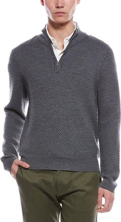 Bruno Magli Textured 1/4-Zip Merino Wool Mock Neck Sweater