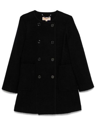 Michael Michael Kors boucl&eacute; coat - women - Acrylic/Polyester/Wool/Polyester/Viscose - M - Black
