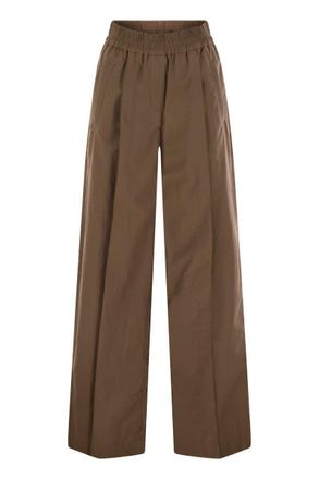 Brunello Cucinelli Brunello Cucinelli Womens Loose Fit Cotton Trousers - Brown - Size EU 34 (Womens)