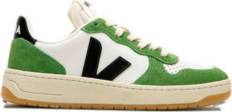 Veja Sneakers in pelle scamosciata con logo V-10 - Bianco
