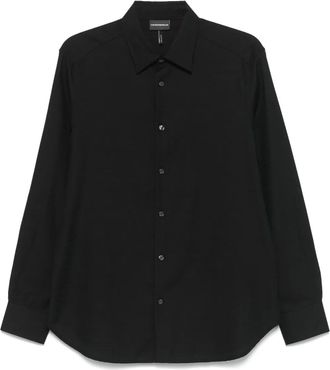 Emporio Armani Camicia con logo jacquard - Nero