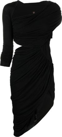 Rick Owens draped-design cut-out detail dress - women - Cotton/Polyamide/Viscose - 42 - Black