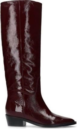 Manfield lakleren laarzen donkerrood
