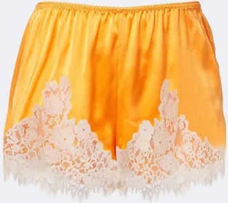 D&ocirc;en D&ocirc;en Iona lace-trimmed silk satin shorts