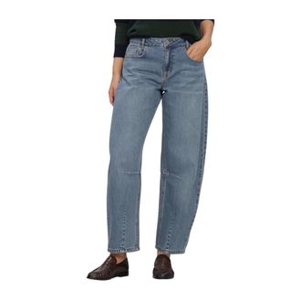 MY ESSENTIAL WARDROBE Jeans, Dames, Blauw, W31, Katoen, Barrel Jeans