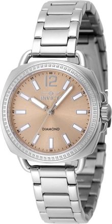 Invicta Elite Diamond 48729 Dames Horloge - Quartz Uurwerk - Roestvrij Staal met rosegouden Wijzerplaat - 32mm - Met 72 diamanten