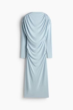 H&M Draped Jersey Dress in Light Dusty Blue at Nordstrom, Size X-Small