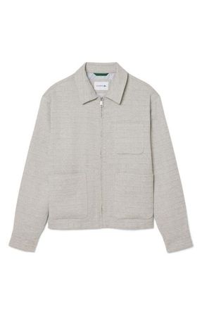 Lacoste Zip Jacket in Grey Chine at Nordstrom, Size 44 Us