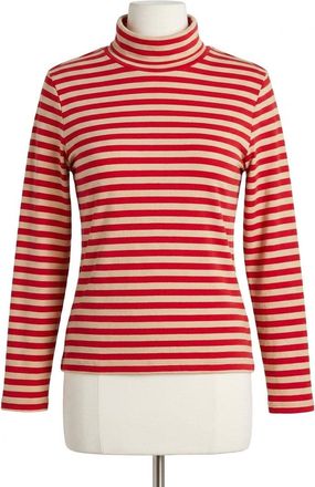 Faherty Womens Feather Cloud Layering Turtleneck Top In Peppermint Sand